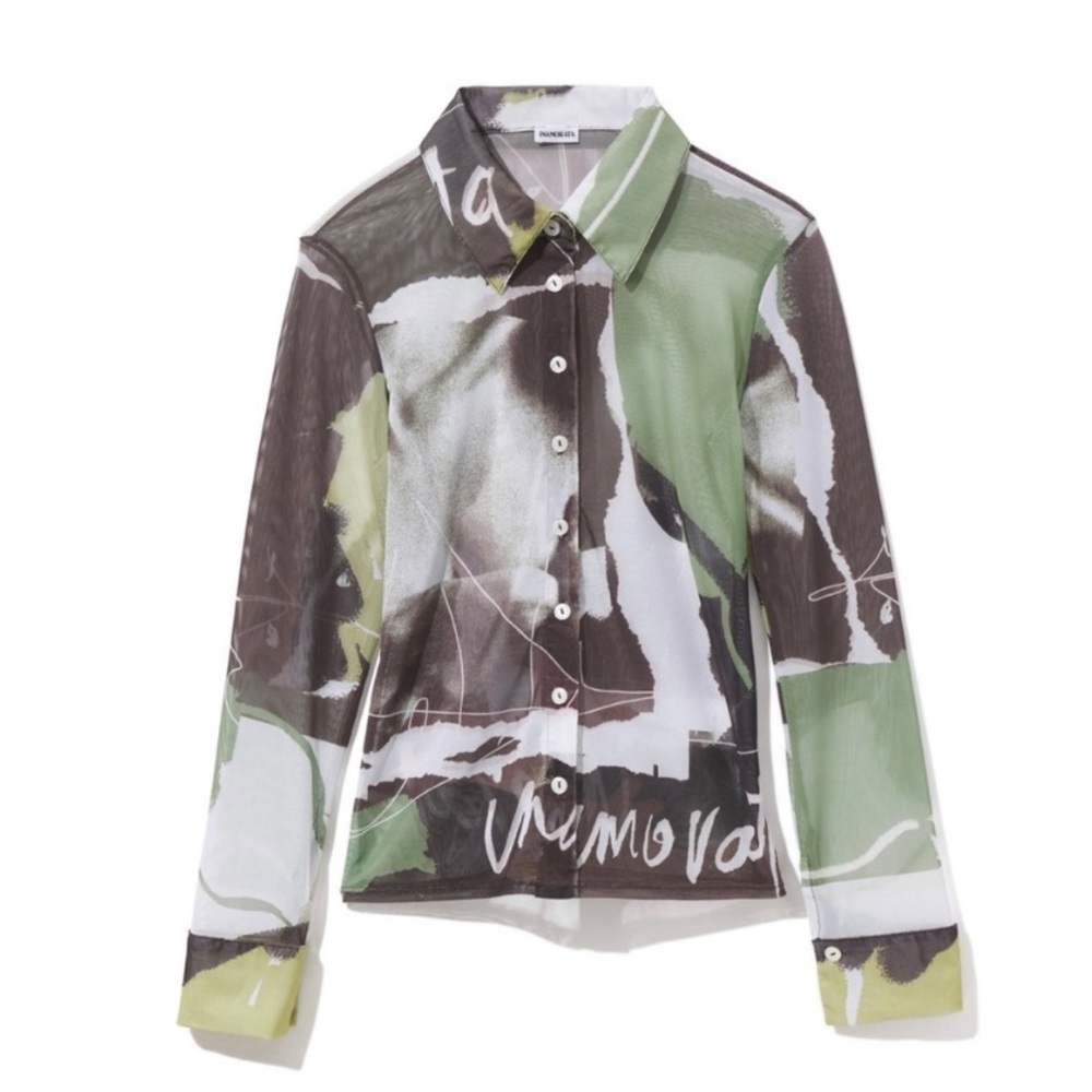 Inamorata Wilcox Button Up in Green XS